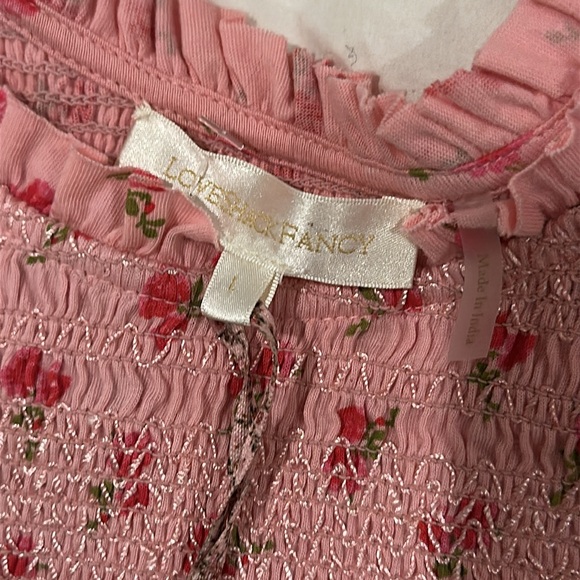 NWT LoveShackFancy Dovi Top Cherry Pink - Size L - Picture 5 of 7